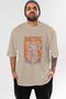 ONE PIECE (3) Anime Front Printed Beige Oversized t-shirt Men Women