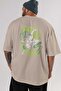 Zoro-One Piece (2) Anime Back Printed Beige Oversize T-Shirt 100% Cotton Men Women - 5