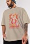 MONKEY D. LUFFY (3) Anime Front Printed Beige Oversized t-shirt Men Women - 7