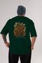 Naruto Kyuubi Anime Back Printed Emerald Green Oversized T-Shirt Cotton Men Women