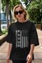 Proud Printed Front Black Oversized t-shirt Unisex Men Women Crew Neck - 3