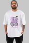 Stay Hype Bear Front Printed White Oversize T-shirt Unisex Men's Women's Crew Neck - 5