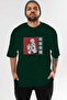 Sukuna Ryoumen 2 Anime Front Printed Emerald Green Oversized t-shirt for Men and Women