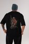 Sparta Back Printed Black Oversize T-shirt Unisex Men's Women's Crew Neck - 4