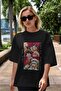 SUPER NOVAS one piece Anime Front Printed Black Oversize t-shirt Men Women - 5