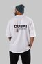 Dubai Back Printed White Oversize T-shirt Unisex Men's Women's Crew Neck - 6