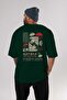 Katana Back Printed Emerald Green Oversize T-shirt Unisex Men's Women's Crew Neck - 5