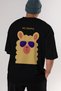 No Drama Written Llama Back Printed Black Oversize T-shirt Men's Women's Crew Neck