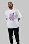 Stay Hype Bear Front Printed White Oversize T-shirt Unisex Men's Women's Crew Neck