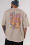 MONKEY D. LUFFY 1 Anime Back Printed Beige Oversize t-shirt 100% cotton Men Women - 5