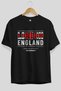 London England Printed Front Black Oversize T-shirt Unisex Men's Women's Crew Neck - 3