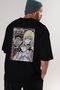 Waifu PushUp Anime Back Printed Black Oversize t-shirt Men Women - 4