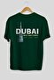 Dubai Back Printed Emerald Green Oversize T-shirt Unisex Men's Women's Crew Neck - 2