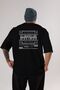 Shanghai Back Printed Black Oversize T-shirt Unisex Men's Women's Crew Neck - 3