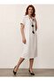 Three Button Muslin Dress White - 3