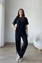 Women's Black Modal Fabric Short Sleeve Tracksuit Set