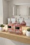 Pink 2-Piece Glass Soap Dispenser/Detergent Dispenser, 500 Ml, with Silver Color Metal Stand, 21.5X9X23 cm - 7