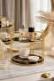 2-Tier Gold Metal Organizer, Presentation Stand, Catering Stand, 27.5 cm Height, 22.5 cm Diameter - 5