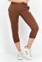 Women Regular Fit Drawstring Textured Jogger Pants, Brown