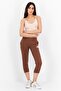 Women Regular Fit Drawstring Textured Jogger Pants, Brown - 4