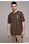 Comfort Fit Round Neck Plain Men's Brown Short Sleeve T-Shirt