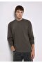 Comfort Fit Round Neck Plain Men's Green Long Sleeve T-Shirt