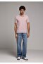 Regular Fit Polo Neck Plain Men's Pink Short Sleeve T-Shirt - 3