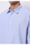 Boxy Fit Shirt Neck Striped Men's Blue Long Sleeve Shirt - 3