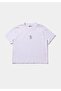 Boxy Fit Round Neck Printed Women's White Short Sleeve T-Shirt - 5
