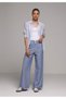 Regular Fit High Waist Wide Leg Women's Indigo Trousers