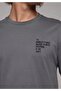 Regular Fit Round Neck Plain Men's Gray Short Sleeve T-Shirt - 4