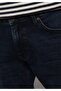 Slim Fit Men's Blue Black Denim Jean Trousers - 5