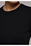 Slim Fit Round Neck Solid Women's Black Short Sleeve T-Shirt - 4