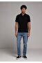 Regular Fit Polo Neck Plain Men's Black Short Sleeve T-Shirt - 3
