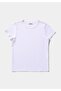 Slim Fit Round Neck Cotton Solid Women's White Short Sleeve T-Shirt - 6