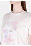 Regular Fit Round Neck Printed Women's White Short Sleeve T-Shirt - 4