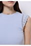 Slim Fit Women's Blue Short Sleeve T-Shirt - 4
