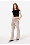 Regular Fit High Waist Wide Leg Women's Dark Blue Trousers