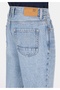 Loose Tapered Fit Men's Light Indigo Denim Jeans - 6