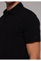 Regular Fit Polo Neck Plain Men's Black Short Sleeve T-Shirt - 4