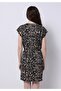Regular Fit Printed Women's Black Sleeveless Dress - 2