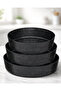 Probake Granite 3 Piece Oven Tray Set 28-30-32 cm Black Non-Stick Aluminum Granite - 2