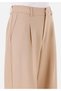 Regular Fit High Waist Wide Leg Women's Beige Trousers with Pockets - 5