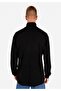 Comfort Fit Turtleneck Plain Men's Black Cotton Long Sleeve T-Shirt - 2