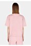 Regular Fit Round Neck Plain Women's Pink Short Sleeve T-Shirt - 2
