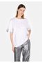 Comfort Fit Round Neck Printed Women's White Short Sleeve T-Shirt