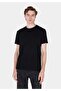 Regular Fit Round Neck Jacquard Men's Black Short Sleeve T-Shirt