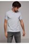 Regular Fit Polo Collar Plain Men's Blue Knitted Short Sleeve T-Shirt