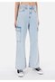 Cargo Fit High Waist Narrow Leg Women's Indigo Jean Trousers - 4