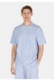 Comfort Fit Round Neck Plain Men's Blue Short Sleeve T-Shirt